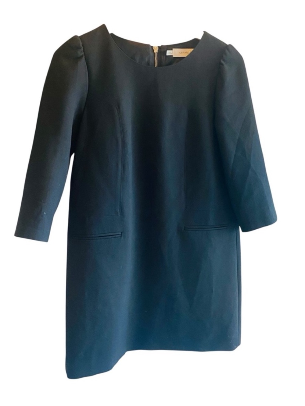 Gerard Darel Black Long Sleeve Shift Dress US 10 / 40